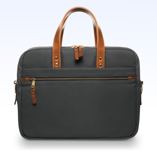 HUDSON SUTLER WAXED CANVAS AND LEATHER LAPTOP BAG